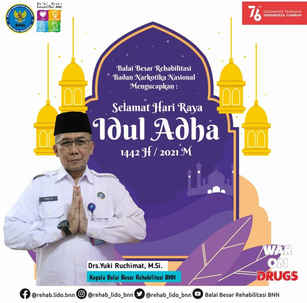 IDUL ADHA 1442 H DI MASA PANDEMI, KEPALA BALAI BESAR REHABILITASI BNN IMBAU PADA PEGAWAI RAYAKAN DENGAN SEDERHANA IDUL ADHA 1442 H DI MASA PANDEMI, KEPALA BALAI BESAR REHABILITASI BNN IMBAU PADA PEGAWAI RAYAKAN DENGAN SEDERHANA
